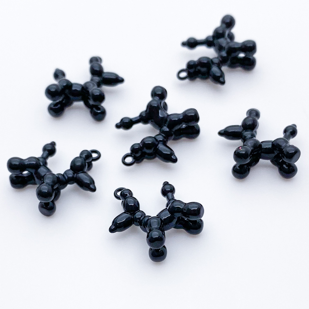 Подвеска Пудель из шариков, цвет черный, размер 18*16 мм, цена за 1 шт