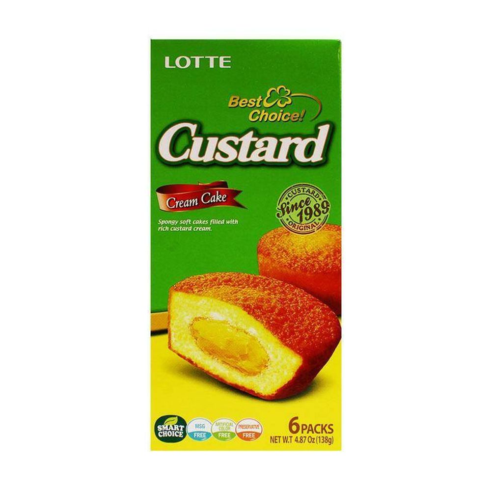 Кекс Lotte Custard с заварным кремом 138 г, 3 шт