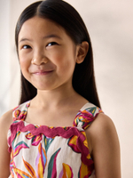 Топ и брюки широкие в комплекте для девочки Next AB1-559, Белый, Желтый, Розовый