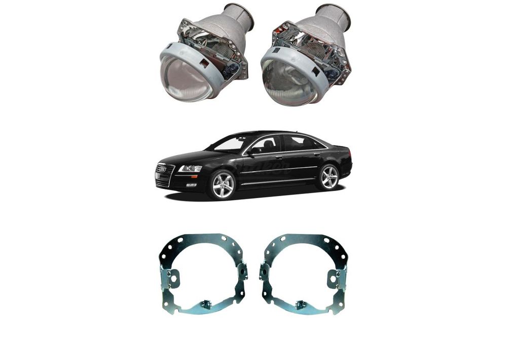 Готовый комплект для замены штатных линз Audi A8 D3 2005-2010 Hella 2