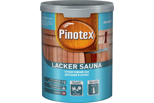 Лак для бань и саун на водной основе Pinotex Lacker Sauna 20 полуматовый 1 л