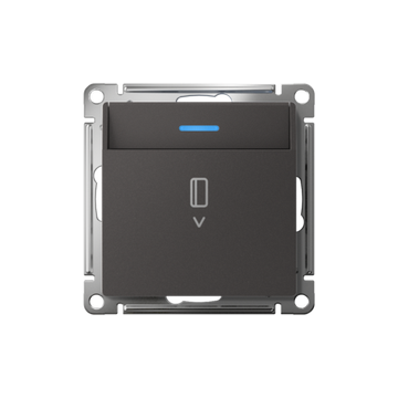 Выключатель карточный AtlasDesign 10А с подсветкой без задержки отключения механизм базальт SE ATN001414