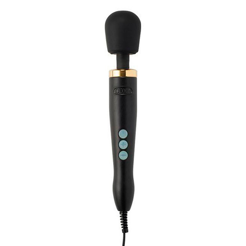 Мощный черно-золотистый вибратор-вонд 37см Doxy Die Cast Extra Powerful Massage Wand Vibrator Black Gold