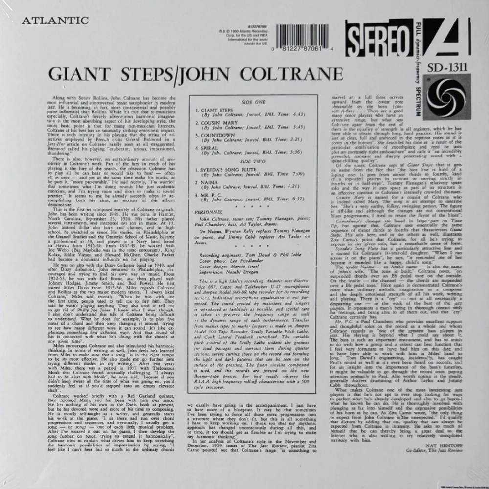 Виниловая пластинка John Coltrane ‎– Giant Steps (Европа 2014г.) LP