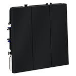 Выключатель встраиваемый VOLTUM S70 трехклавишный 10А, (графит)