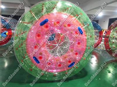 Аттракцион Водный роллер (Гидророллер) "Розово-зеленый" ПВХ, 2.2*2*2 м