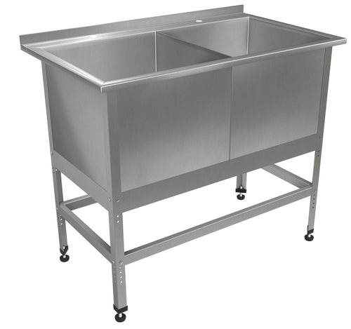 Ванна котломоечная двухсекционная "Профи" ВМПк, 1200x700x860 мм, с бортом