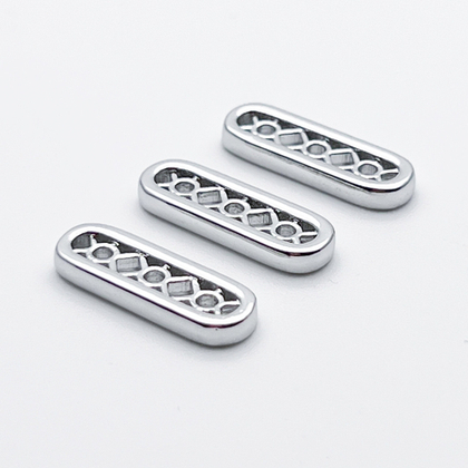 Коннектор-разделитель на 3 нити, цвет серебро (родий), размер 18*6 мм, цена за 1 шт