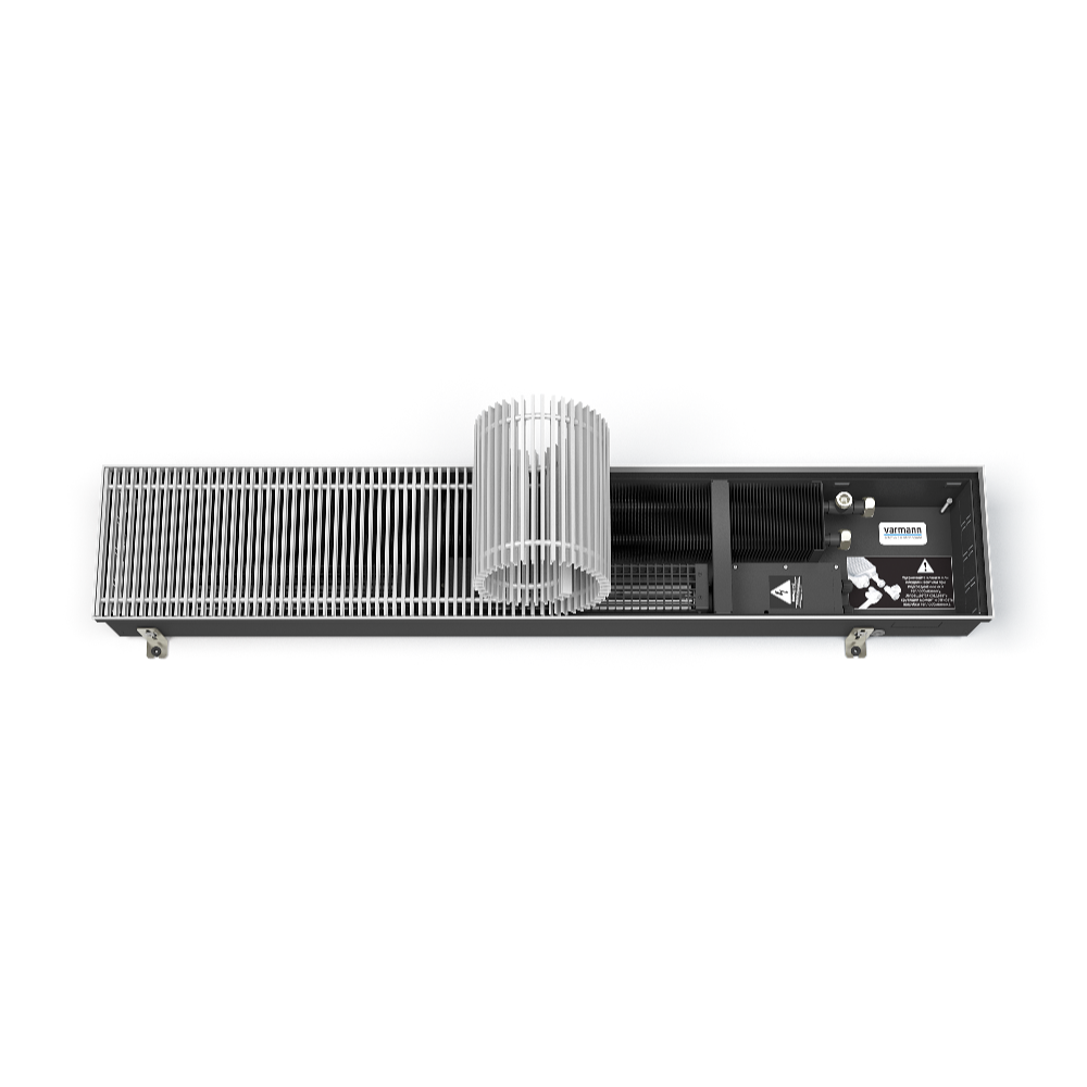 Конвектор внутрипольный Varmann Qtherm Q 230.110.2000 RR U EV1, c решеткой