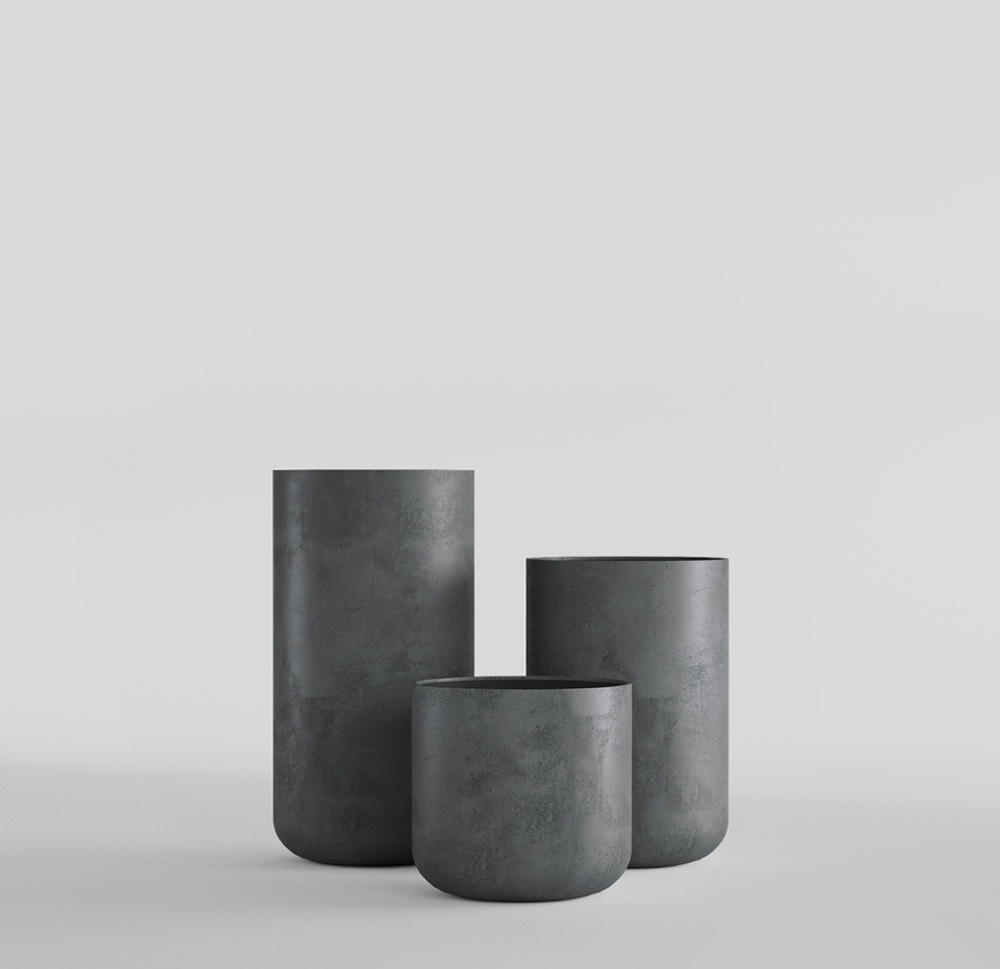 Кашпо, коллекция Concrete (Midnight), форма TOPPER