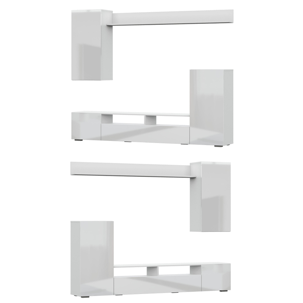 Готовая гостиная Woodville Oluwande белый, белый глянец