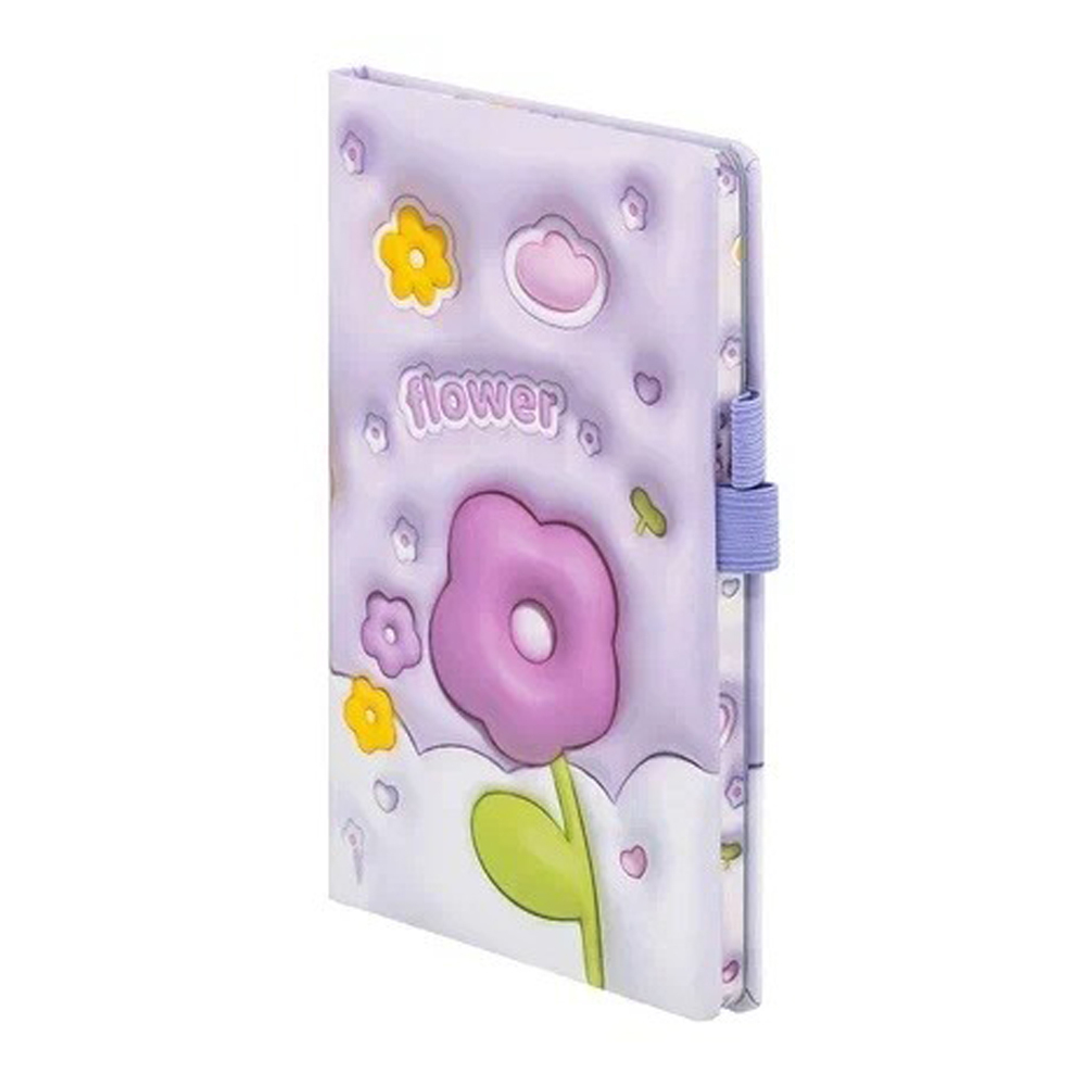 Блокнот детский Basir, формат А5, серия "Цветы", мягкая обложка 3D, 80 листов, размер 21*14.5 см