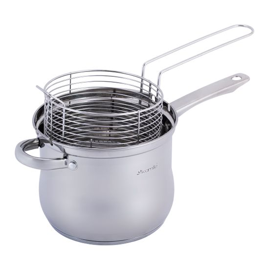 Кастрюля с сеткой для фритюра 3,5 л. из нержавеющей стали Kamille KM-5852