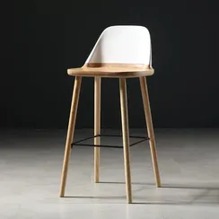 Барный стул Enzo 75 см, светлый бук, белая спинка