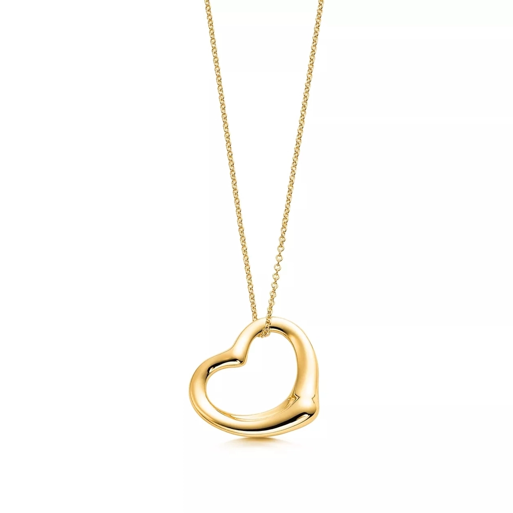 Подвеска из жёлтого золота 18k💠Tiffany Open Heart 22 mm