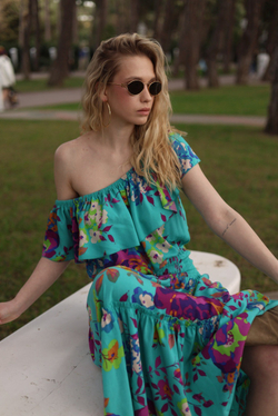 Платье макси из струящейся ткани