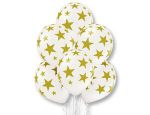 Набор шаров (14"/36 см) Шелк Звезды зол-070 5шт