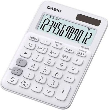 Калькулятор  12 разр. CASIO настольный, белый MS-20UC-WE
