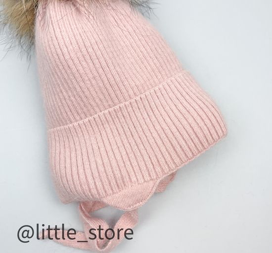 Шапка зимняя "Бантик" Пудра