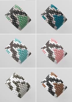 Схема кольца из бисера, узор PEYOTE, мозаичное плетение, четный счет, узор пейот из Miyuki Delica 11/0, файл PDF, RING_351