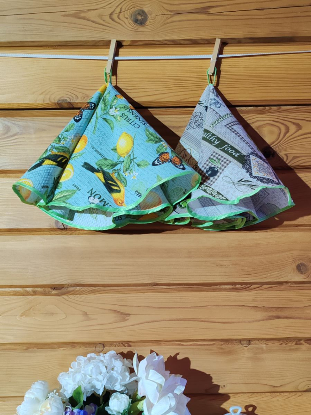 Полотенце кухонное, круглое, 2 шт, вафельное полотно