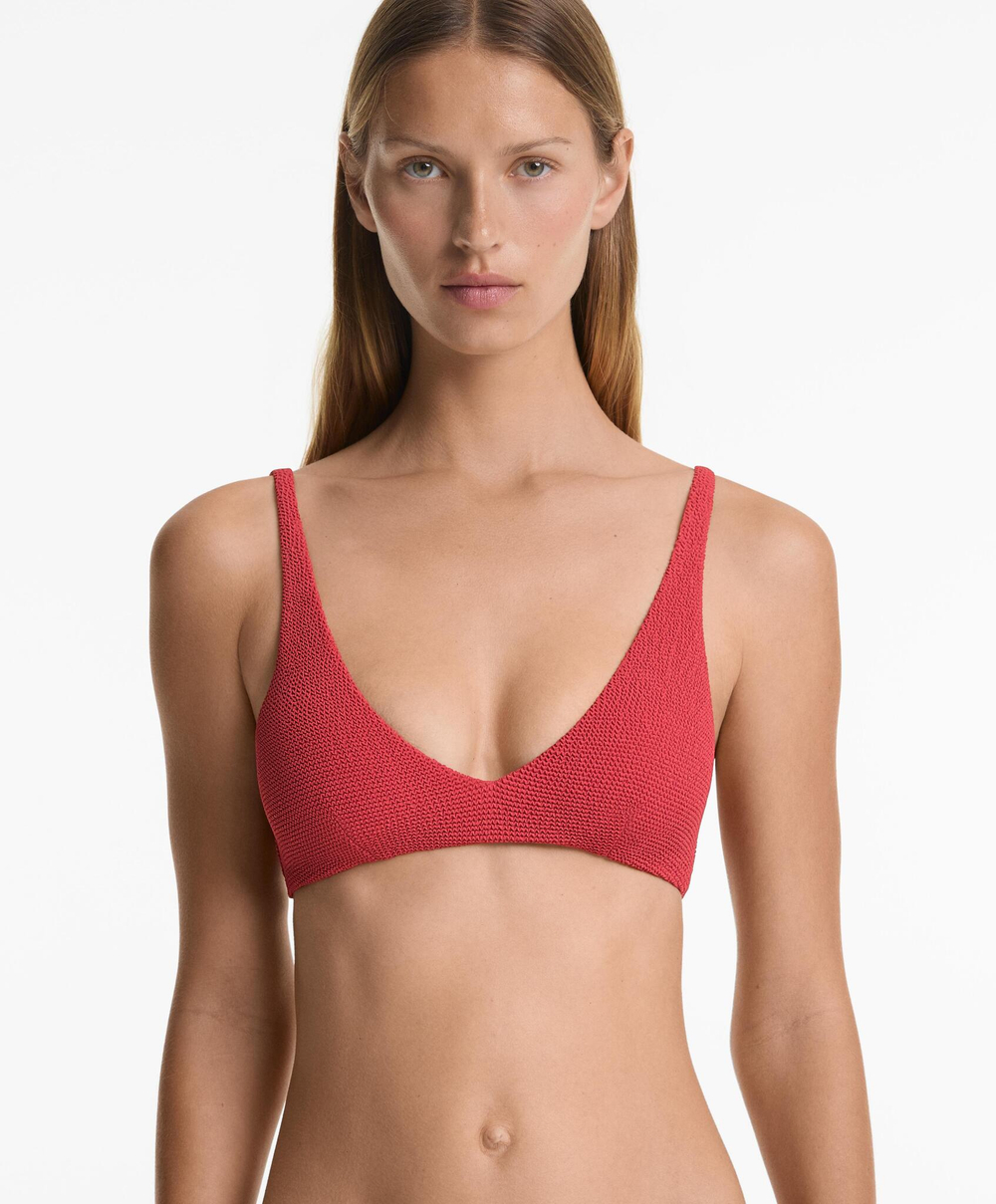 OYSHO Топ бикини на бретельках, темно-кораллово-розовый