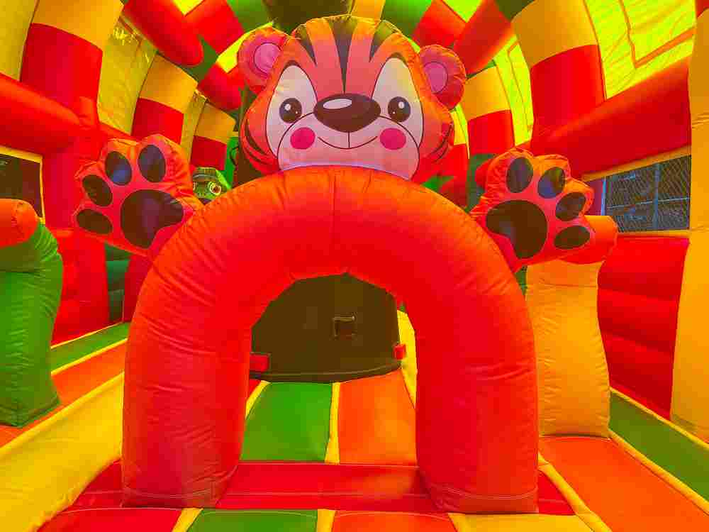 Коммерческий надувной батут «Страна Сафария 2» с крышей, 10x5x5 м.