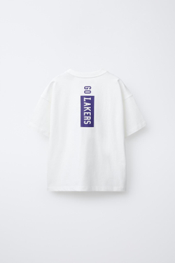 ZARA ФУТБОЛКА С ПРИНТОМ LOS ANGELES LAKERS NBA ©, ЖЕЛТОВАТО-БЕЛЫЙ