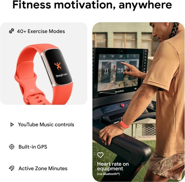 Фитнес-браслет Fitbit Charge 6 Activity Tracker, Коралловый | Coral