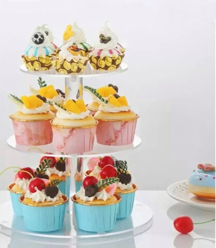 Аренда этажерки акриловой для десертов, 3 яруса