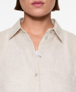Oysho Льняная рубашка, песочный