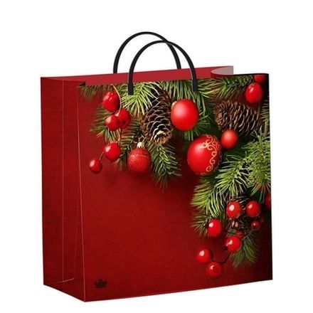 Подарочные пакеты "Калина красная" 30х30+10см 150мкм (1/10шт)