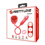 Красное продолговатое виброяицо Ashlynn с клиторальным стимулятором