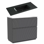 Тумба с раковиной Sancos FOLK Floor FL100FGS/CN7003MB 100 Grey soft