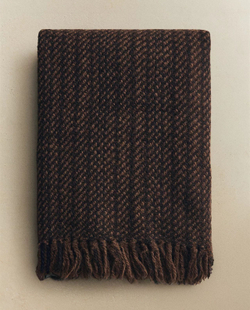 Zara Home - Шерстяной плед, коричневый, 130x170 см