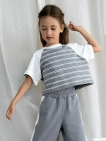 Футболка для девочки укороченная оверсайз