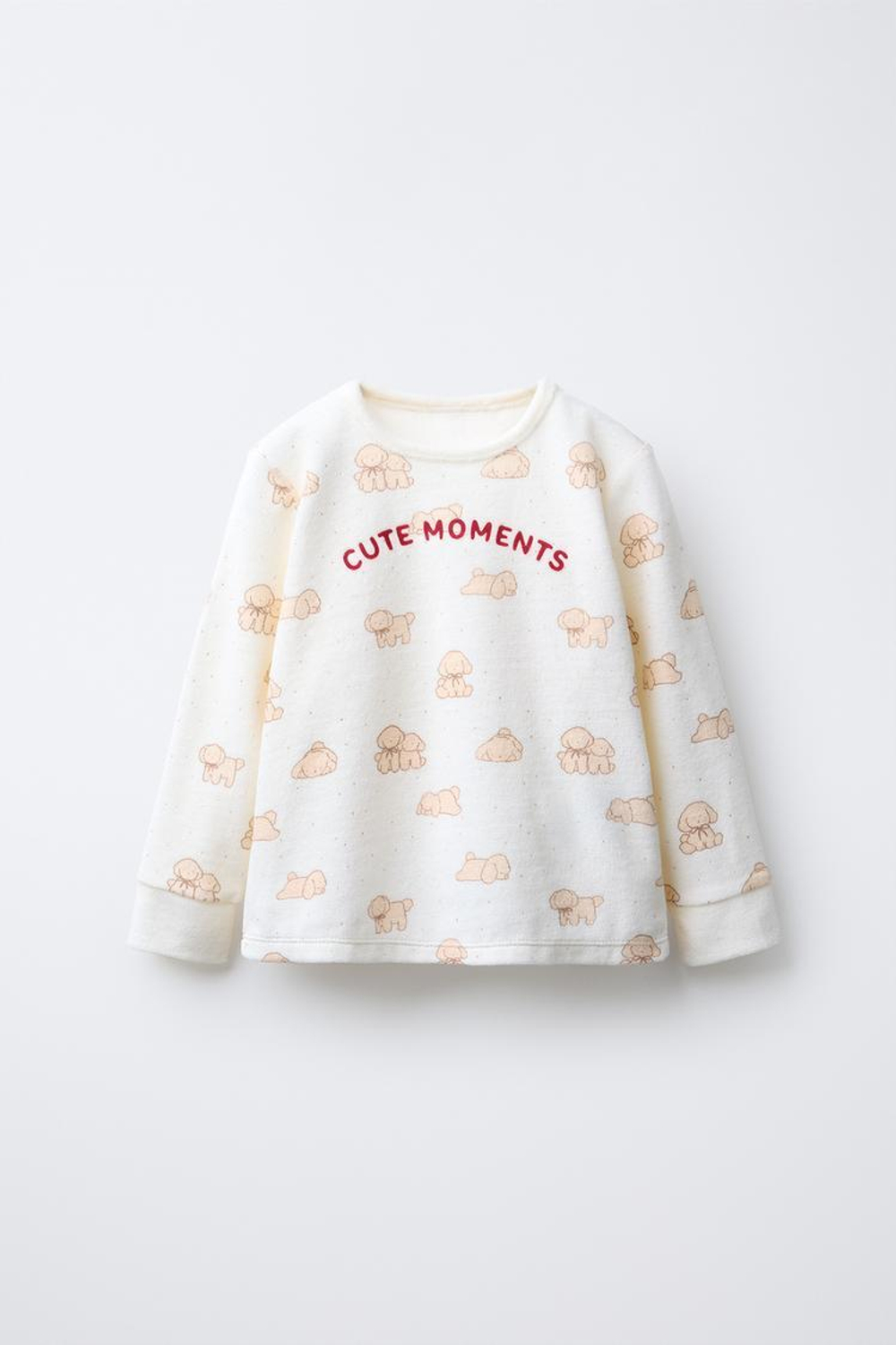 ZARA ВЕЛЮРОВАЯ ПИЖАМА С СОБАЧКАМИ, РЫЖЕАТО-КОРИЧНЕВЫЙ