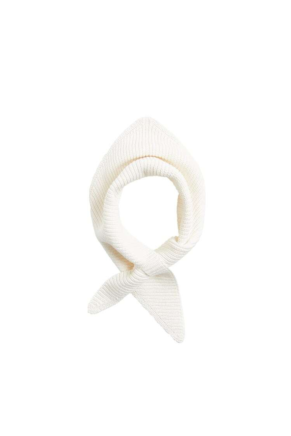 ZARA ХЛОПКОВЫЙ ШЕРСТЯНОЙ ТРИКОТАЖНЫЙ ШАРФ, ЭКРЮ