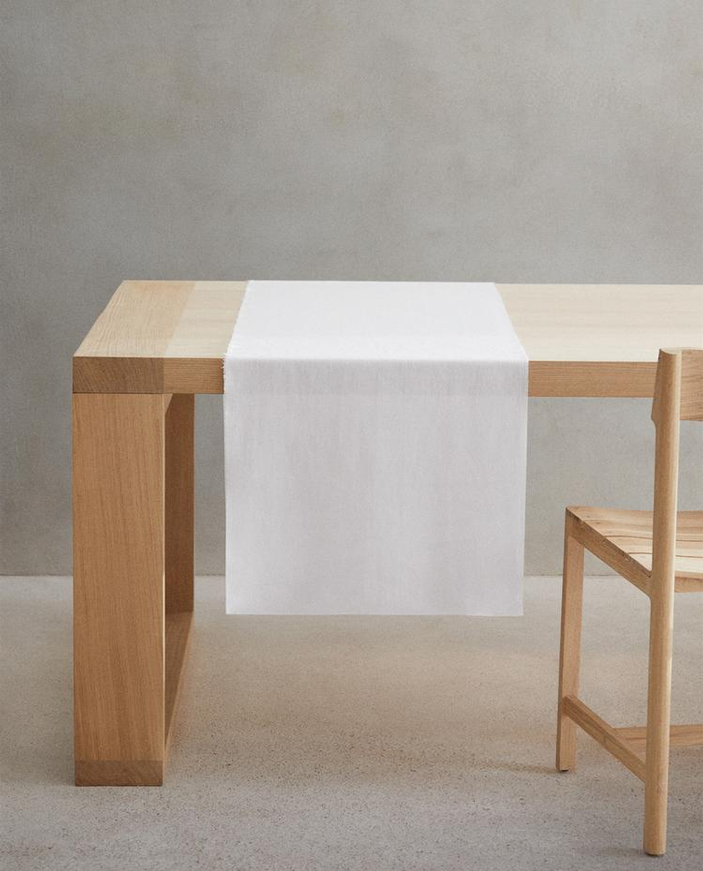 ZARA HOME СКАТЕРТЬ-ДОРОЖКА НА СТОЛ ИЗ СТИРАННОГО ЛЬНА, ЭКРЮ