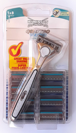 Wilkinson Sword станок Quattro Titanium Sensitive +9 кассет