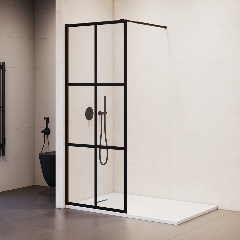 Душевая перегородка RGW WA-111B (Рисунок - черный принт, 800)