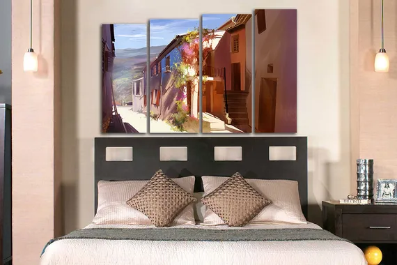 Модульная картина "Старые улочки"