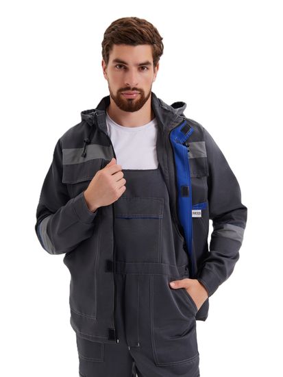 Костюм "Грань" (куртка с капюшоном+п/к) цв. серый