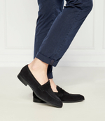 Кожаные мокасины theon BOSS BLACK - темно-синий(50523062)