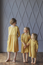 Платье  family look детское - горчичное