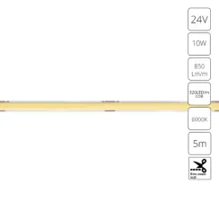 Светодиодная лента 24V 10W/m 6000К 5м IP20 Arte Lamp LANE A2432005-03-6K