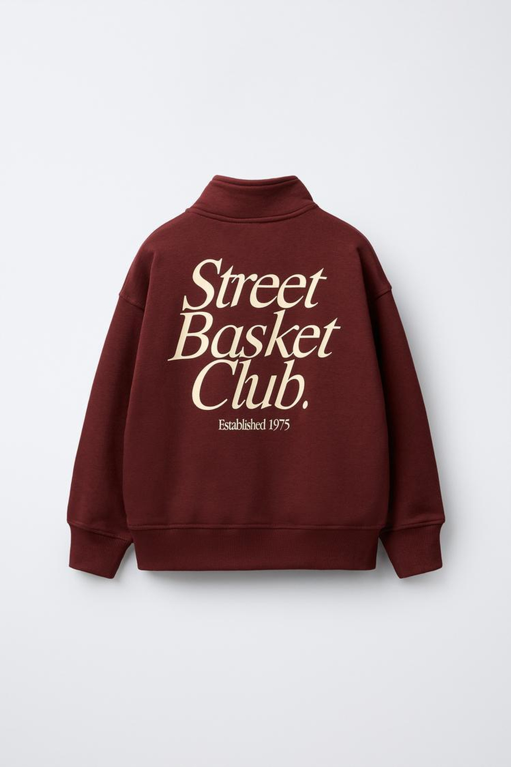 ZARA КОМПЛЕКТ ИЗ ТОЛСТОВКИ И БРЮК-ДЖОГГЕРОВ С НАДПИСЬЮ, БУРГУНДИ