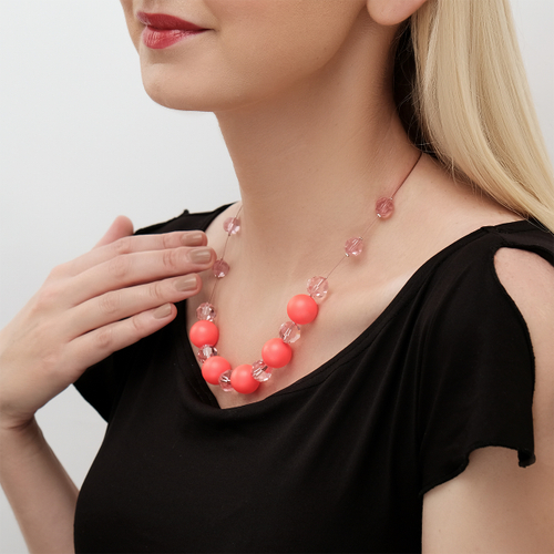 "Паленсия" колье в серебряном покрытии из коллекции "Neon" от Jenavi с замком карабин