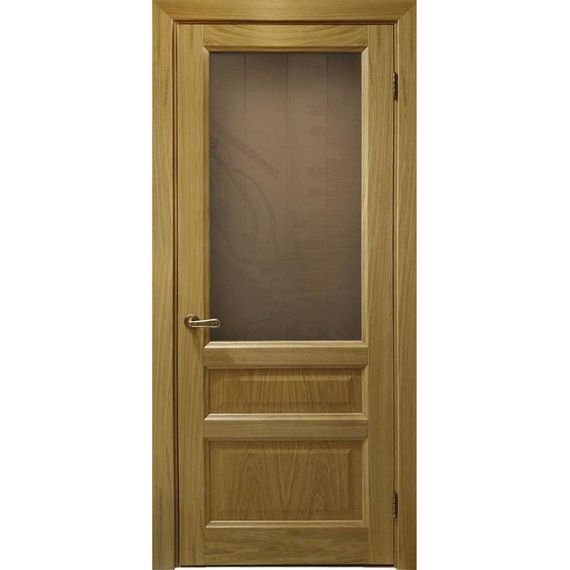 Фото межкомнатной двери шпон Luxor Атлантис 2 дуб натуральный остеклённая