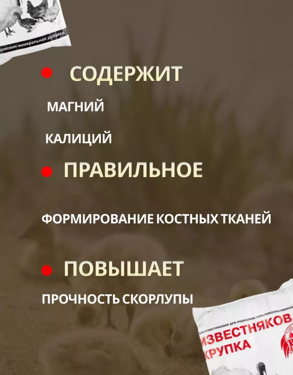 Известняковая крупка для птиц и грызунов, 1 кг